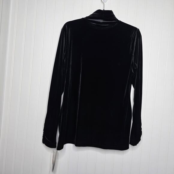 Sno Skins Women's Black Plush Velvet Turtleneck Sweater Size XL Pullover Cozy - Picture 10 of 10